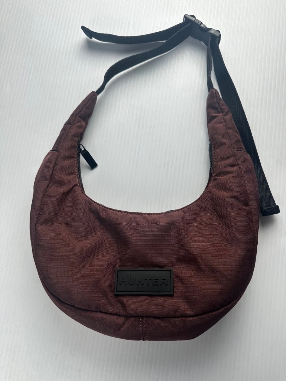 Hunter Burgundy Nylon Shoulder Bag
